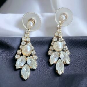 Retro rhinestone  earrings